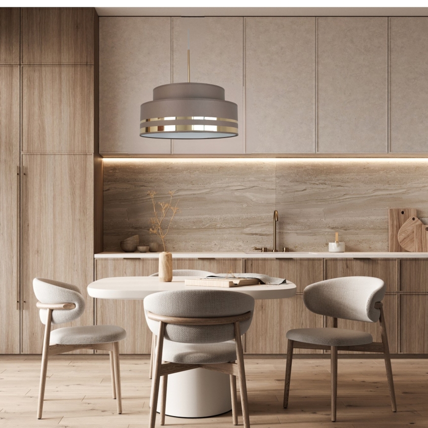 Κρεμαστό φωτιστικό οροφής TAMI 1xE27/60W/230V καφέ/χρυσό