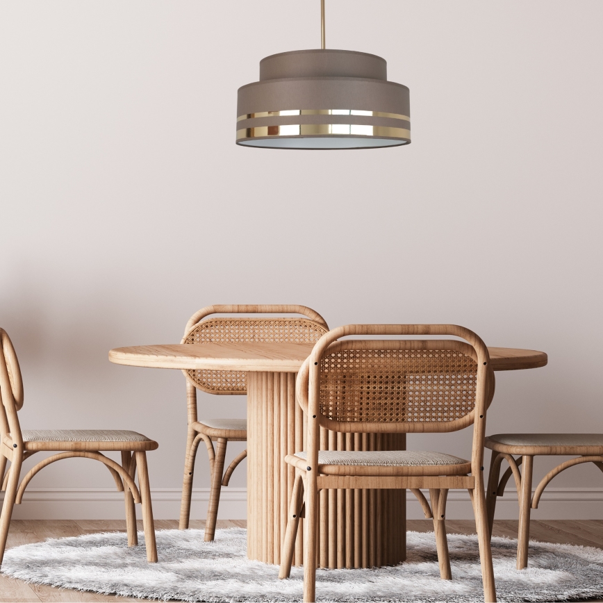 Κρεμαστό φωτιστικό οροφής TAMI 1xE27/60W/230V καφέ/χρυσό