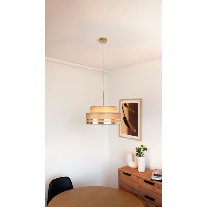 Κρεμαστό φωτιστικό οροφής TAMI 1xE27/60W/230V καφέ/χρυσό