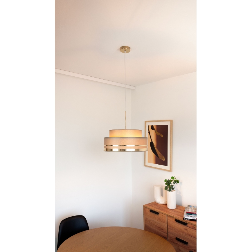 Κρεμαστό φωτιστικό οροφής TAMI 1xE27/60W/230V καφέ/χρυσό