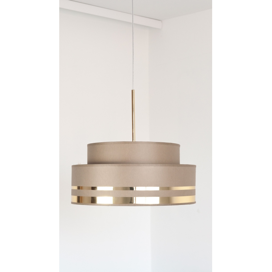 Κρεμαστό φωτιστικό οροφής TAMI 1xE27/60W/230V καφέ/χρυσό