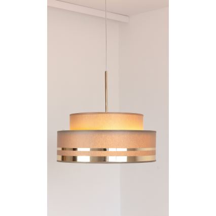 Κρεμαστό φωτιστικό οροφής TAMI 1xE27/60W/230V καφέ/χρυσό