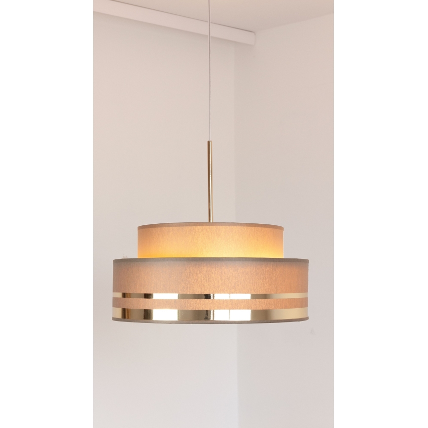 Κρεμαστό φωτιστικό οροφής TAMI 1xE27/60W/230V καφέ/χρυσό