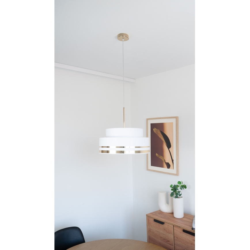 Κρεμαστό φωτιστικό οροφής TAMI 1xE27/60W/230V κρεμ/χρυσό