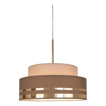 Κρεμαστό φωτιστικό οροφής TAMI 1xE27/60W/230V μπεζ/καφέ/χρυσό