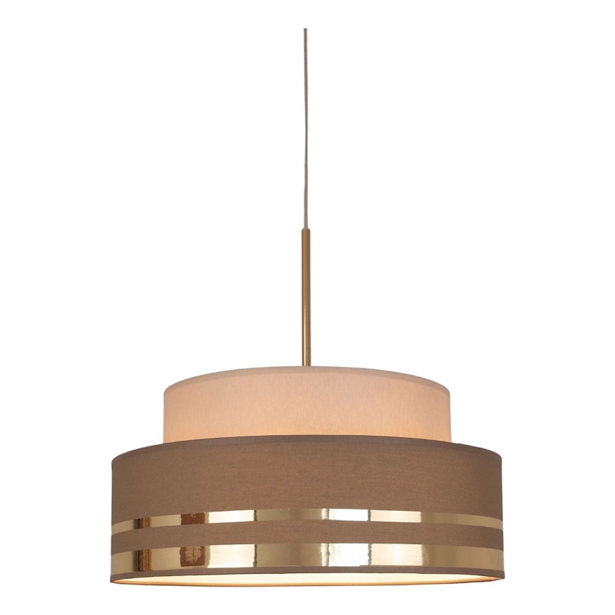 Κρεμαστό φωτιστικό οροφής TAMI 1xE27/60W/230V μπεζ/καφέ/χρυσό