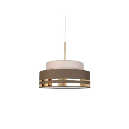 Κρεμαστό φωτιστικό οροφής TAMI 1xE27/60W/230V μπεζ/καφέ/χρυσό