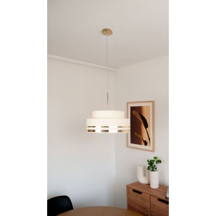 Κρεμαστό φωτιστικό οροφής TAMI 1xE27/60W/230V μπεζ/χρυσό