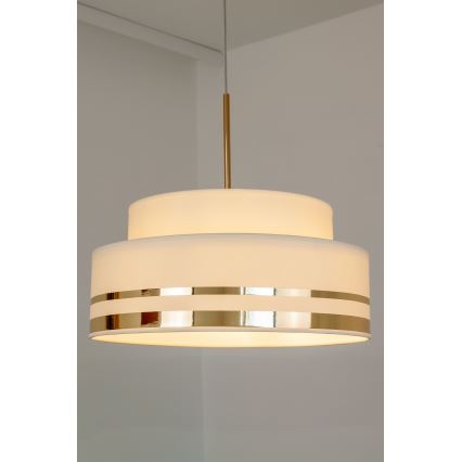 Κρεμαστό φωτιστικό οροφής TAMI 1xE27/60W/230V μπεζ/χρυσό