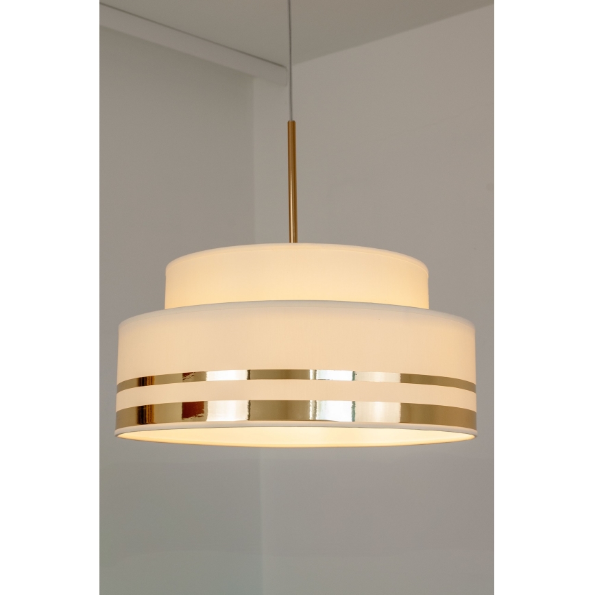 Κρεμαστό φωτιστικό οροφής TAMI 1xE27/60W/230V μπεζ/χρυσό