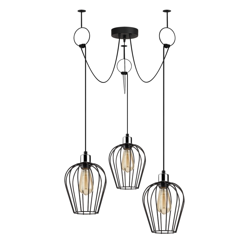 Κρεμαστό φωτιστικό οροφής TEL 3xE27/40W/230V spider
