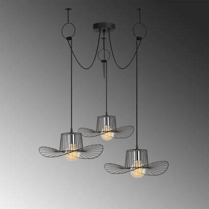 Κρεμαστό φωτιστικό οροφής TEL 3xE27/40W/230V spider