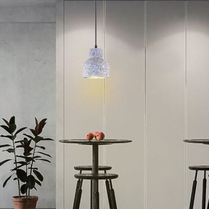 Κρεμαστό φωτιστικό οροφής TERRAZZO 1xE27/60W/230V διάμετρος 12 cm γκρι