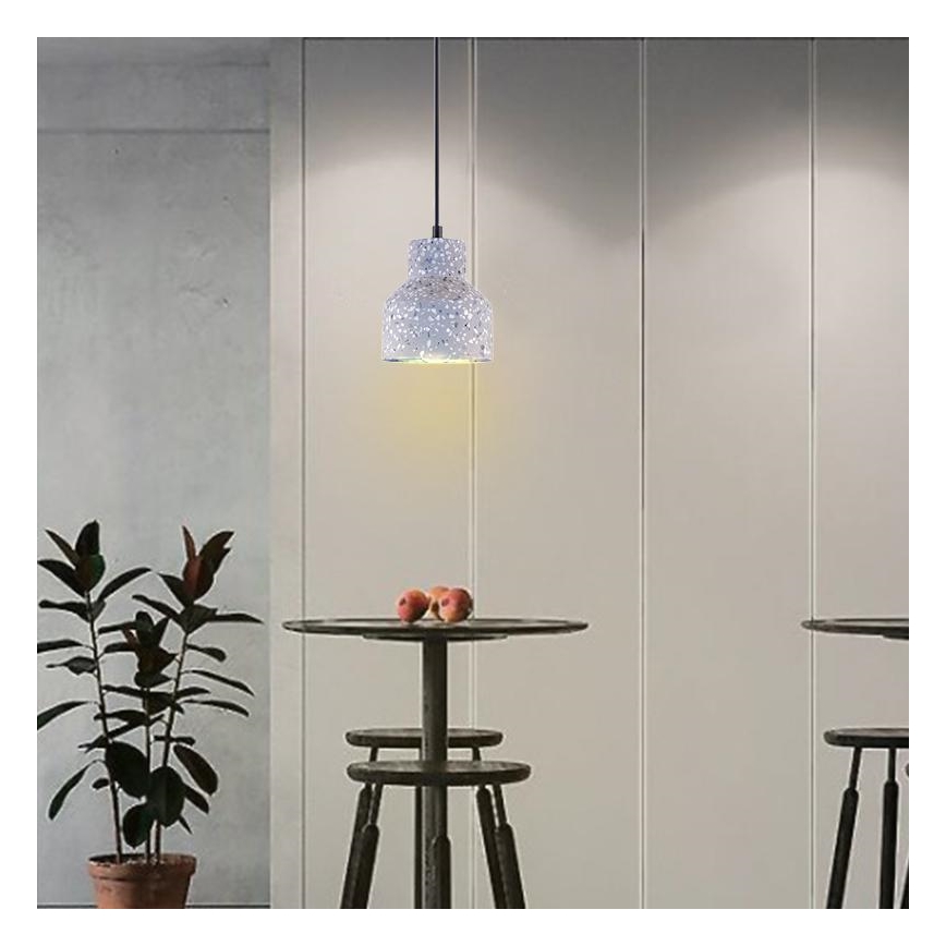 Κρεμαστό φωτιστικό οροφής TERRAZZO 1xE27/60W/230V διάμετρος 12 cm γκρι