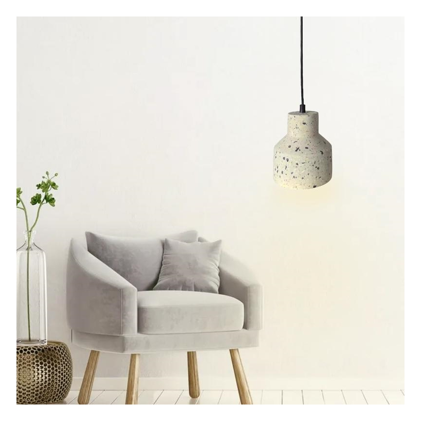 Κρεμαστό φωτιστικό οροφής TERRAZZO 1xE27/60W/230V διάμετρος 12 cm κρεμ