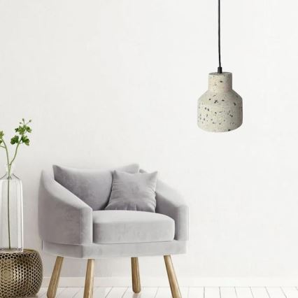 Κρεμαστό φωτιστικό οροφής TERRAZZO 1xE27/60W/230V διάμετρος 12 cm κρεμ