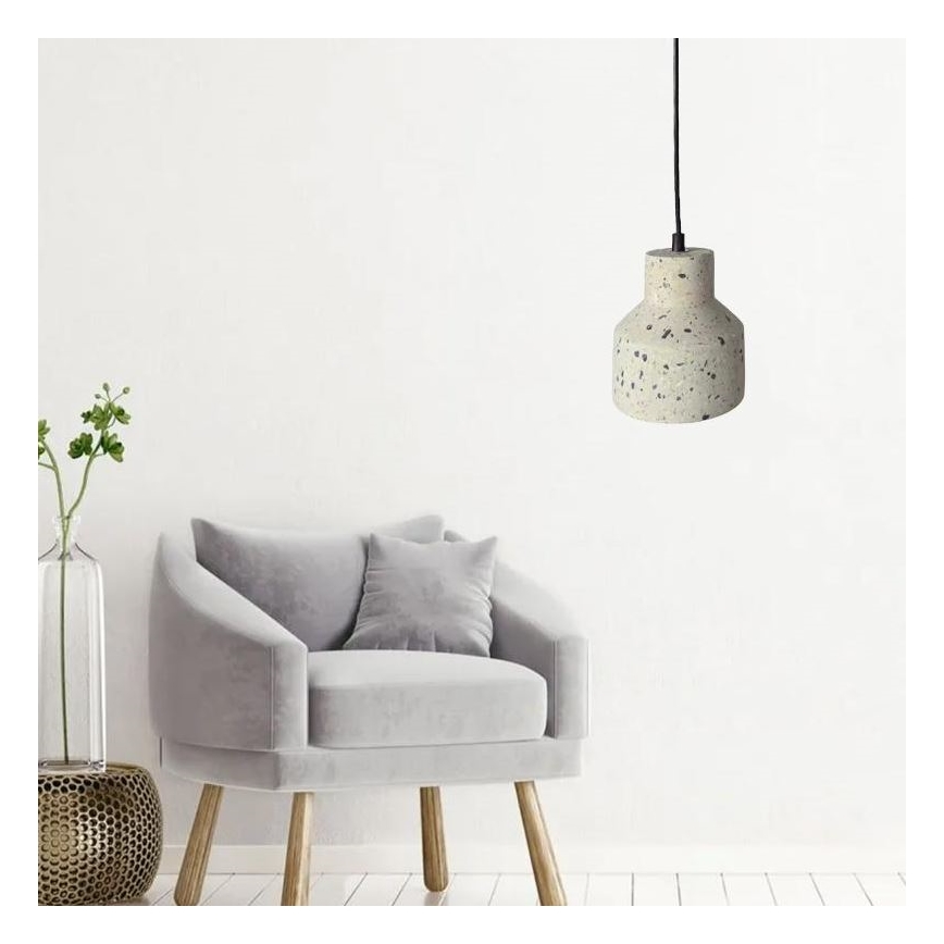 Κρεμαστό φωτιστικό οροφής TERRAZZO 1xE27/60W/230V διάμετρος 12 cm κρεμ