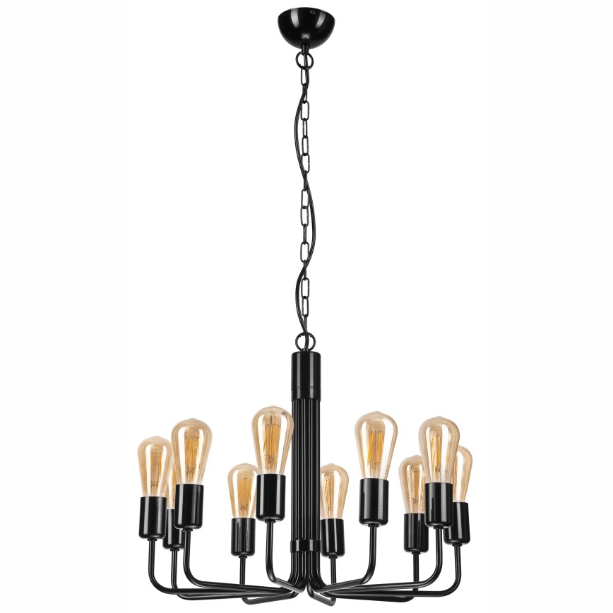 Κρεμαστό φωτιστικό οροφής TIFFANY 10xE27/60W/230V μαύρο