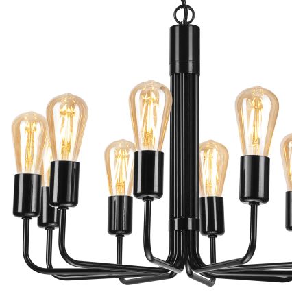 Κρεμαστό φωτιστικό οροφής TIFFANY 10xE27/60W/230V μαύρο