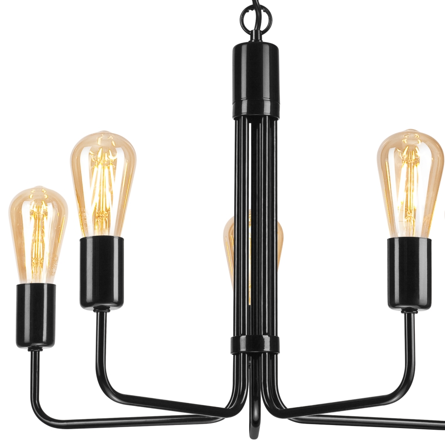 Κρεμαστό φωτιστικό οροφής TIFFANY 5xE27/60W/230V μαύρο