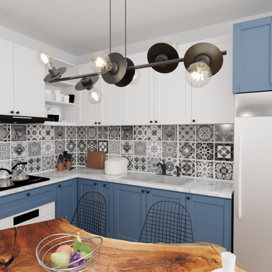 Κρεμαστό φωτιστικό οροφής TOKEN 6xE27/15W/230V μαύρο