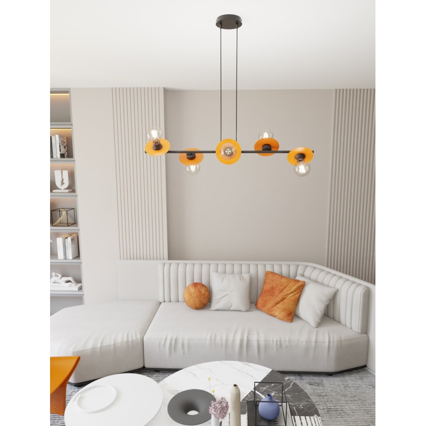 Κρεμαστό φωτιστικό οροφής TOKEN 6xE27/15W/230V πορτοκαλί