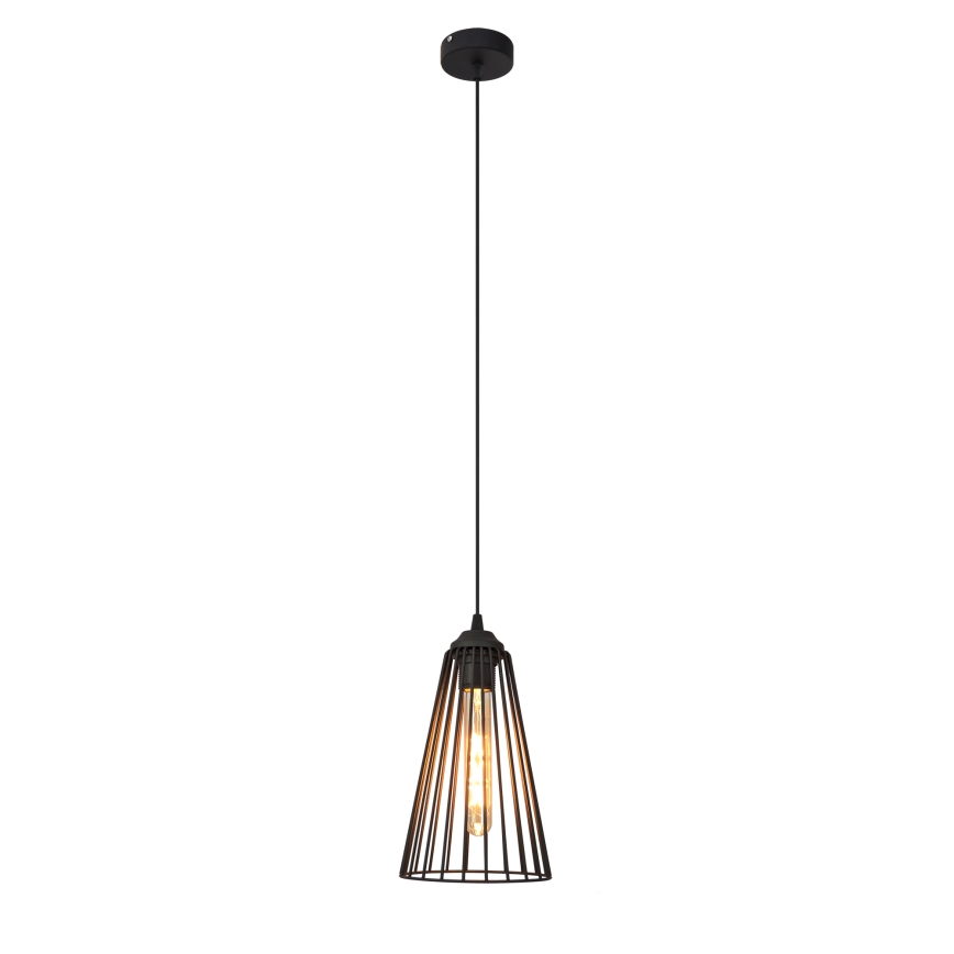 Κρεμαστό φωτιστικό οροφής TORRI 1xE27/15W/230V διάμετρος 16 cm μαύρο