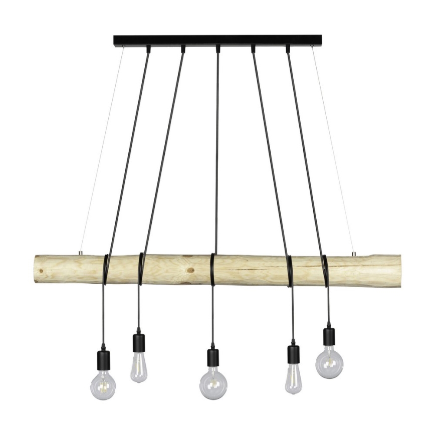 Κρεμαστό φωτιστικό οροφής TRABO 5xE27/60W/230V πεύκο