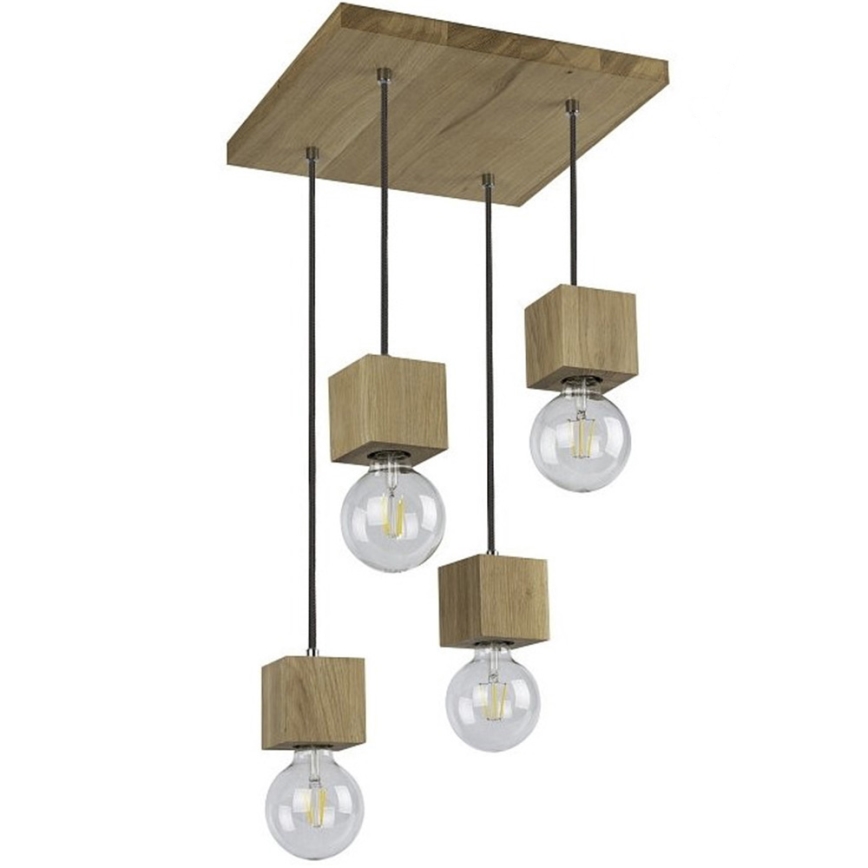 Κρεμαστό φωτιστικό οροφής TRONGO 4xE27/60W/230V δρυς