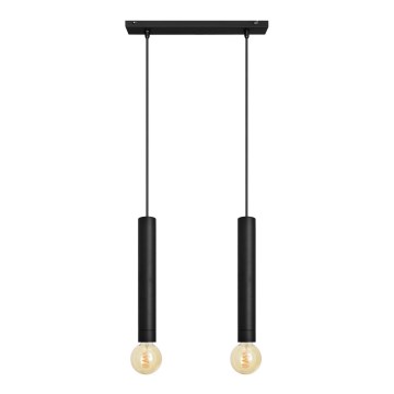 Κρεμαστό φωτιστικό οροφής TUBA 2xE27/15W/230V μαύρο
