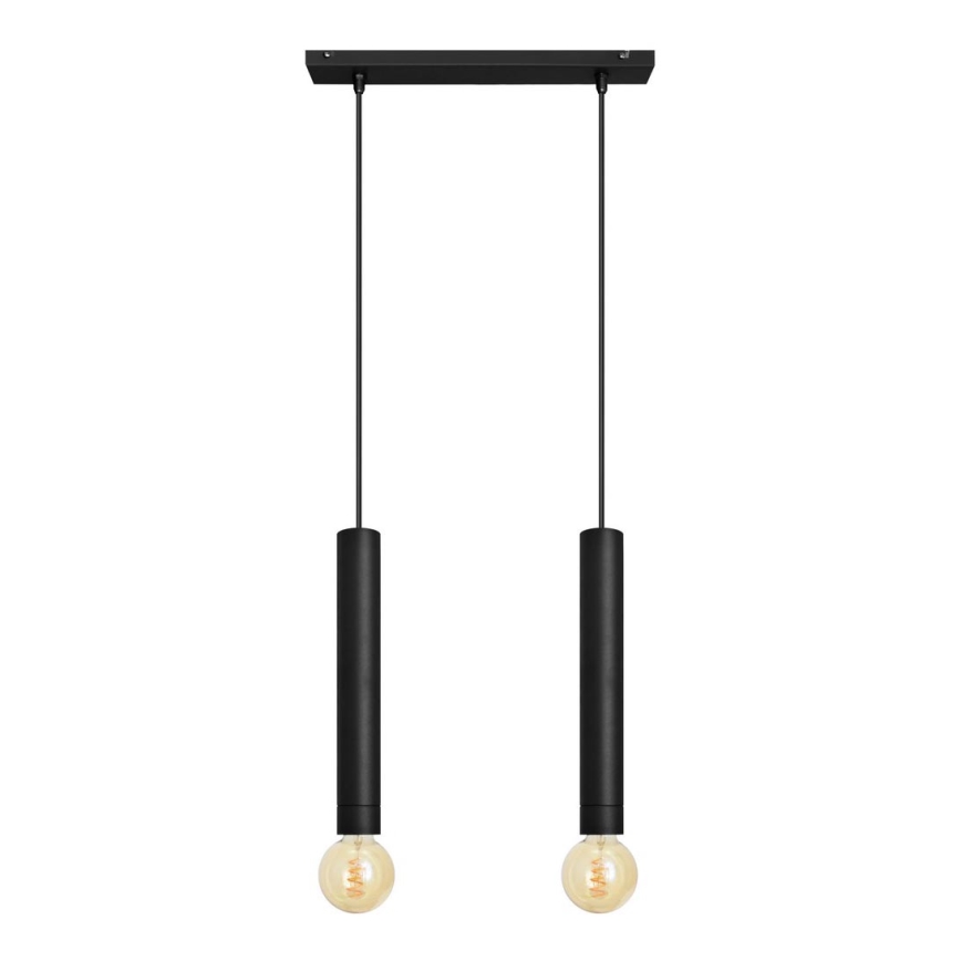 Κρεμαστό φωτιστικό οροφής TUBA 2xE27/15W/230V μαύρο