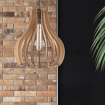 Κρεμαστό φωτιστικό οροφής TUCCI 1xE27/60W/230V διάμετρος 29 cm δρυς