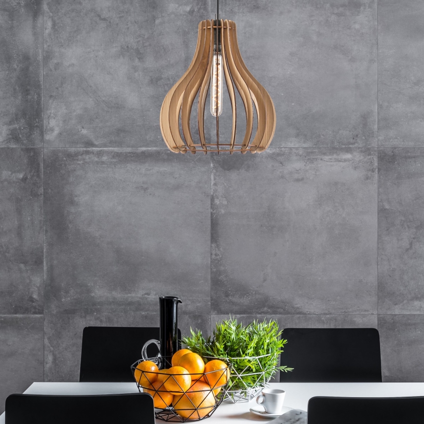 Κρεμαστό φωτιστικό οροφής TUCCI 1xE27/60W/230V διάμετρος 29 cm δρυς