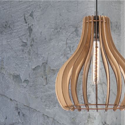 Κρεμαστό φωτιστικό οροφής TUCCI 1xE27/60W/230V διάμετρος 29 cm δρυς