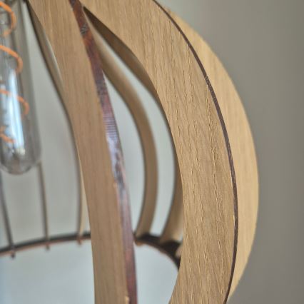 Κρεμαστό φωτιστικό οροφής TUCCI 1xE27/60W/230V διάμετρος 29 cm δρυς