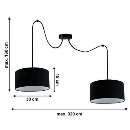 Κρεμαστό φωτιστικό οροφής TUZ 2xE27/60W/230V spider