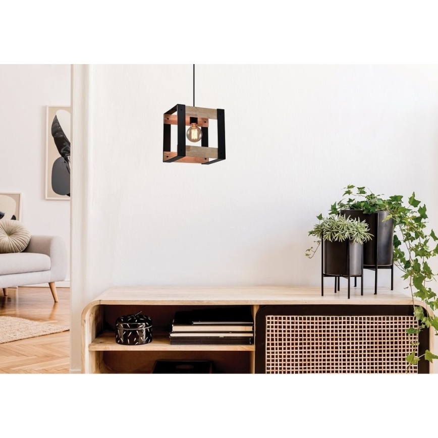 Κρεμαστό φωτιστικό οροφής VARNA 1xE27/40W/230V δρυς