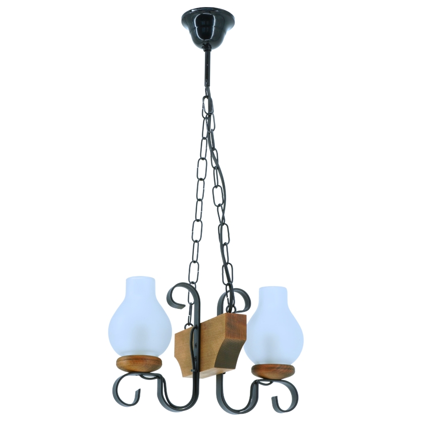 Κρεμαστό φωτιστικό οροφής VELA 2xE14/40W/230V οξιά