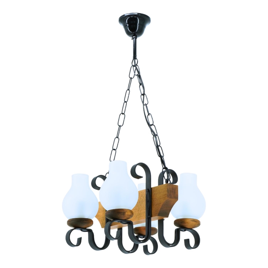 Κρεμαστό φωτιστικό οροφής VELA 4xE14/40W/230V οξιά