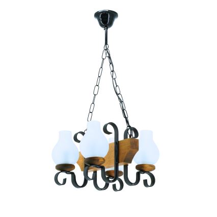 Κρεμαστό φωτιστικό οροφής VELA 4xE14/40W/230V οξιά