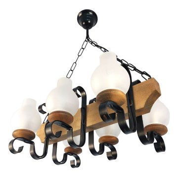 Κρεμαστό φωτιστικό οροφής VELA 6xE14/40W/230V οξιά
