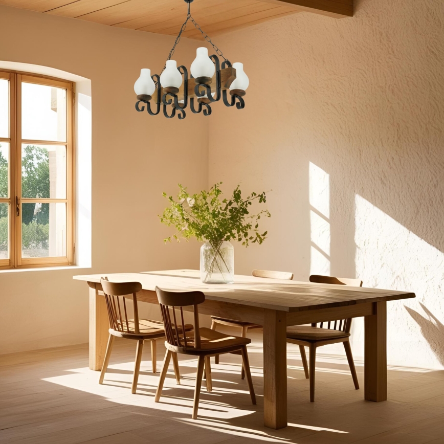 Κρεμαστό φωτιστικό οροφής VELA 6xE14/40W/230V οξιά