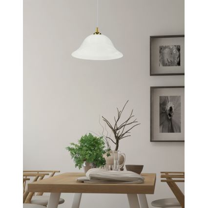 Κρεμαστό φωτιστικό οροφής VERA 1xE27/60W/230V χρυσό/λευκό