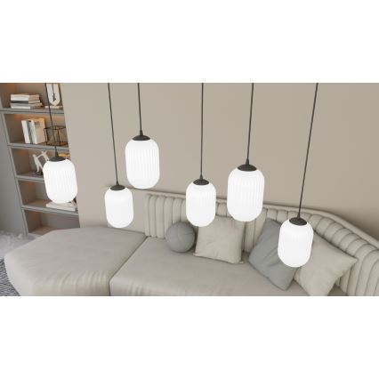 Κρεμαστό φωτιστικό οροφής VERDI 3xE27/15W/230V διάμετρος 30 cm μαύρο/λευκό