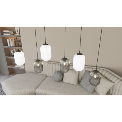 Κρεμαστό φωτιστικό οροφής VERDI 3xE27/15W/230V μαύρο/γκρι/λευκό