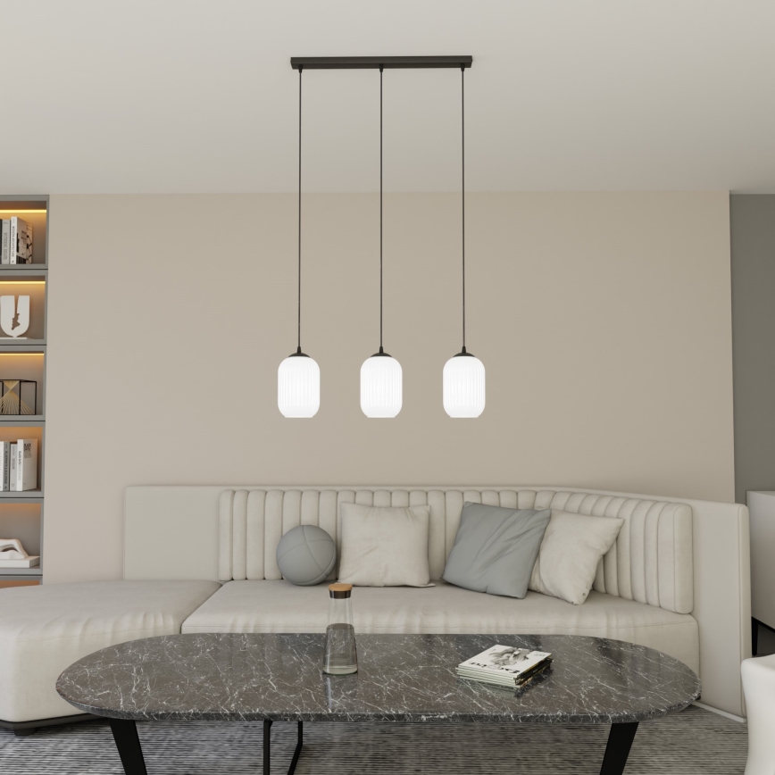Κρεμαστό φωτιστικό οροφής VERDI 3xE27/15W/230V μαύρο/λευκό
