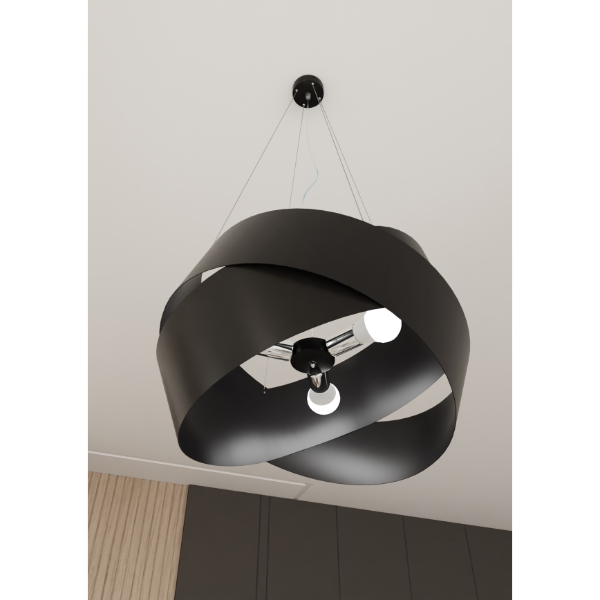 Κρεμαστό φωτιστικό οροφής VIENO 3xE27/15W/230V μαύρο