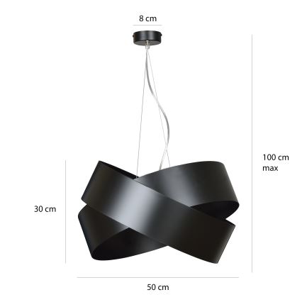Κρεμαστό φωτιστικό οροφής VIENO 3xE27/15W/230V μαύρο