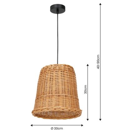 Κρεμαστό φωτιστικό οροφής VIMINI 1xE27/40W/230V rattan