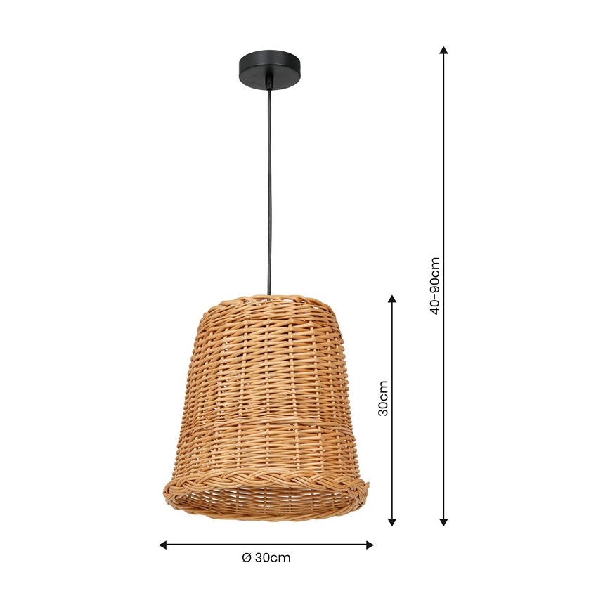 Κρεμαστό φωτιστικό οροφής VIMINI 1xE27/40W/230V rattan